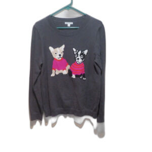 J. Crew MERCANTILE Crewneck French Bulldog Sweater Size Large